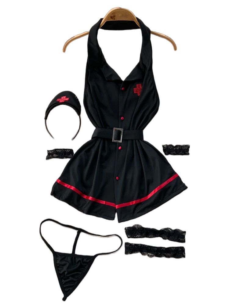 Vintage Fashion Dresses - Erotic Fashion Sexy Halter Lingerie Dress