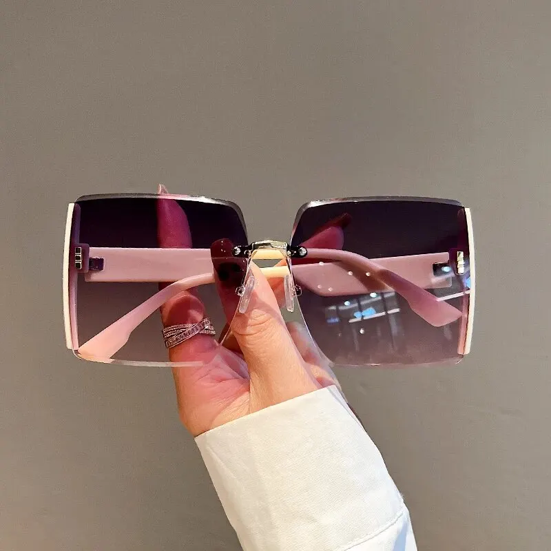 New Square Frameless Retro Sun - Vintage Fashion Enthusiasts 评论和价格