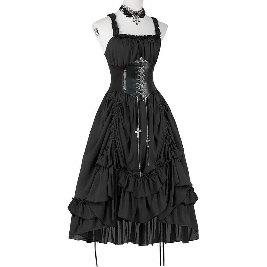 Women Gothic Dress Corset Slip - Vintage Fashion Dresses 评论和价格