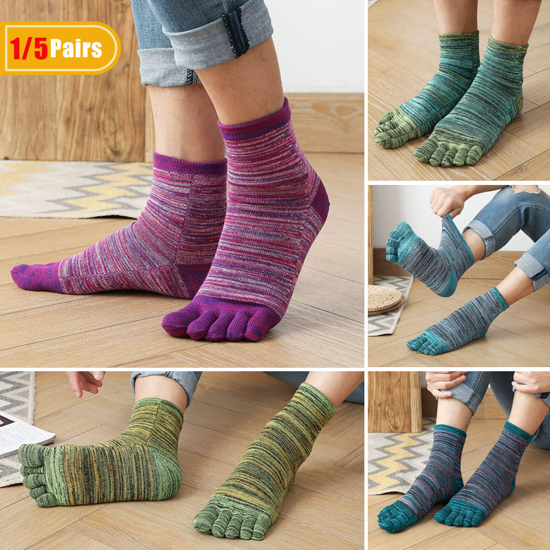 1/5 Pairs Man Colorful Toe Hap - Vintage Fashion Enthusiasts 评论和价格