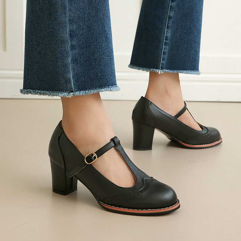 Women's Mary Jane Pumps T-Stra - Vintage Fashion Online 评论和价格